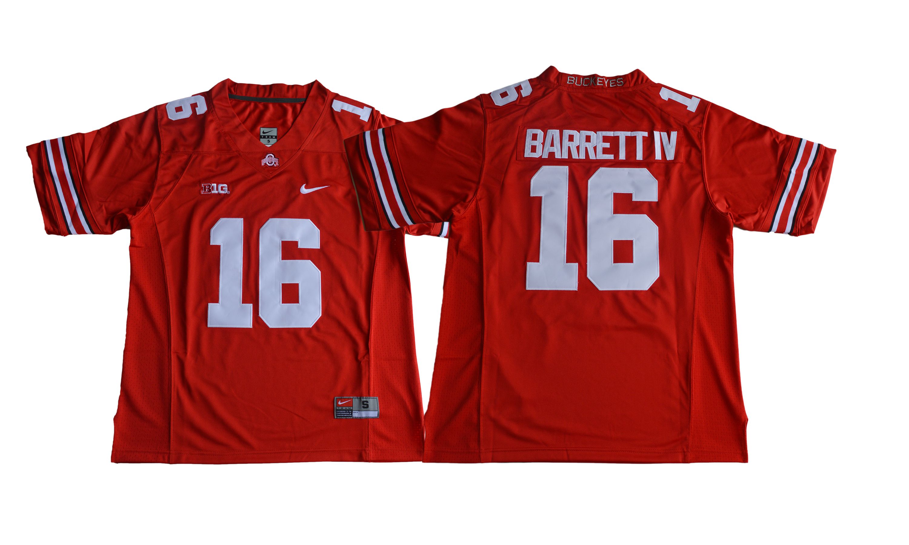 Men NCAA 2017 Ohio State Buckeyes 16 J.T. Barrett IV red jersey